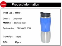 Couleurs de logo personnalisé Tasse de voyage 16oz en acier inoxydable 400ml tasse d'eau de café de sport en plein air thermique