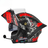 Nouveau casque intégral de moto de haute qualité avec double visière homme/femme et écouteurs Bluetooth haute définition