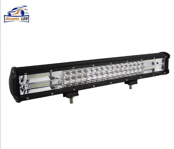 Alcantaled araba Offroad LED ışık Bar LED çubuk 12V 24V sürüş çalışma lambası 7D Tri sıra 5 15 18 20 23 inç siyah evrensel IP 67 3030