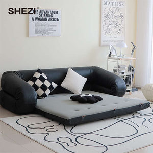 SHEZI nordico minimalista mobili per la casa <span class=keywords><strong>Giovannetti</strong></span> Design unico speciale in pelle divano letto divano letto pieghevole per appartamento - Product Image 2
