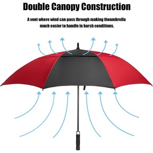Parapluie de <span class=keywords><strong>golf</strong></span> double couche haute qualité, coupe-vent, ouverture manuelle, grande taille, incassable en fibre de verre, style classique en pongé - Product Image 4