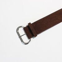 Ceinture large en similicuir suédé avec boucle ardillon en alliage, longueur 102 cm, style rétro Y2K décoratif pour femme