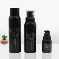 Confezione di lusso per la cura della pelle contenitore per bottiglie di lozione vaso cosmetico per crema viso in vetro nero bianco vuoto con coperchi