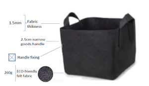 Sacs de culture carrés multi-tailles en tissu non tissé Choix <span class=keywords><strong>du</strong></span> <span class=keywords><strong>jardinier</strong></span> avec poignées pour la plantation de jardin et les jardiniers - Product Image 2