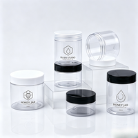 Contenants ronds vides rechargeables pour slime et cosmétiques, 250 ml, pour le stockage d'aliments secs, miel, confiture, beurre, pots en plastique avec couvercles à vis
