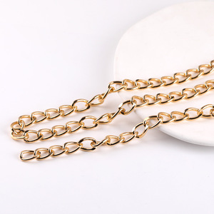 Chaîne d'extension en aluminium aplatie 10 mm, chaîne métallique pour accessoires de bijoux DIY, matériau pour chaîne de sac - Product Image 4