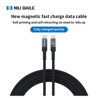 Câble USB en nylon magnétique Type-C à charge rapide 1,8 m pour iPhone, écouteurs et appareil photo - Accessoire électronique multifonction portable