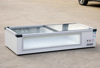 Pendingin Salad pintu kaca lemari es kulkas, Counter Top Freezer portabel komersial kecil, pendingin Salad untuk Display