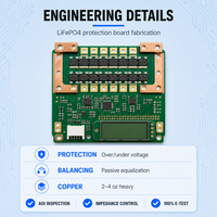 Fabricant de cartes de protection PCB LiFePO4 avec BMS 8S à 16S, équilibreur haute tension, fabricant d'assemblages PCB PCBA sur mesure