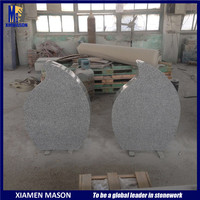 Granit chinois funérailles chaise monuments Pierre Tombale avec statue de la vierge marie