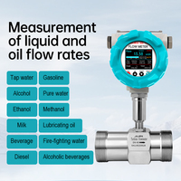 Medidor de Flujo de Turbina con Pantalla a Color, Conexión de Rosca, Medidor de Flujo de Agua, Aceite y Combustible, Pulso 4-20mA RS485, Alta Precisión