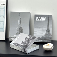Ensemble de 3 faux livres décoratifs de designer, livres de table basse de luxe, faux livres avec rangement
