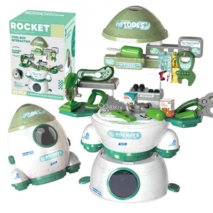 Play House Rocket Tool Box Pretend Preschool Toys Simulation Tool Table Set Toys