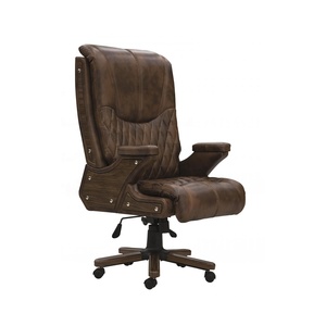 Silla ejecutiva de cuero para oficina, sillón de lujo de alta calidad, ergonómico, de fábrica, venta al por mayor - Product Image 3