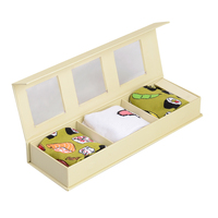 Boîte cadeau magnétique en carton avec logo personnalisé, séparateur de matériaux recyclés stratifiés mats pour enfants et bébés, ensemble de sous-vêtements et chaussettes, emballage