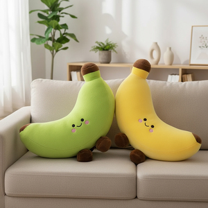 Oreiller en <span class=keywords><strong>peluche</strong></span> <span class=keywords><strong>banane</strong></span> anti-stress - Jouet fruit à longues pattes super doux pour enfants, oreiller décoratif et câlin amusant - Product Image 1