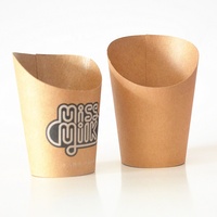 Cônes alimentaires de poche jetables en papier kraft blanc cône de frites frites avec compartiment pour sauce à tremper