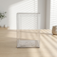 Boîte d'emballage en plastique PET transparent avec fermeture automatique, fabriquée avec des matériaux recyclés, personnalisable pour cadeaux et artisanat, vente en gros
