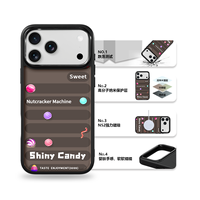 Coque de téléphone AG Feeling Black Edge avec motif doré marron effet bonbon pour iPhone 17, 17 Pro Max, 16 Pro, 15 – Coque magnétique