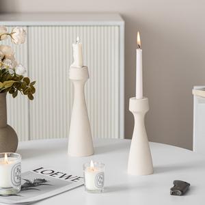 Candelabro de Cerámica Blanco Hecho a Mano Nórdico de Jalo para Decoración del Hogar - Product Image 2