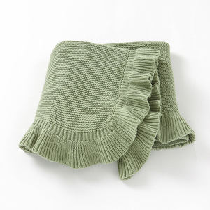 Manta <span class=keywords><strong>de</strong></span> Bebé Tejida con Borde Ondulado, 100% Algodón, Ecológica, <span class=keywords><strong>para</strong></span> Todas las Temporadas - Product Image 6