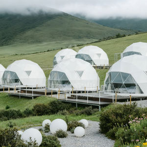 Tienda de cúpula Glamping de media Esfera de lujo, tienda de cúpula de Camping impermeable de Pvc para fiestas de eventos - Product Image 5