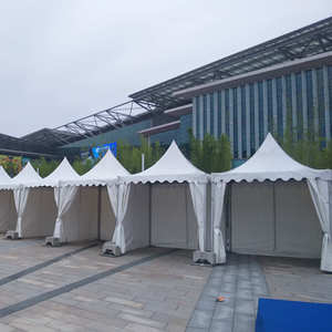 ONE EVENT Supply Tente Pagode <span class=keywords><strong>3m</strong></span>*<span class=keywords><strong>3m</strong></span> Robuste, Structure en Alliage d'Aluminium, Toile PVC Blanche, Résistante au Vent et aux UV - Product Image 3