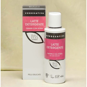 Verdesativa Lait Nettoyant Chanvre et Raisin Rouge 200ml Pour Peaux Sensibles Nourrissant - Product Image 1