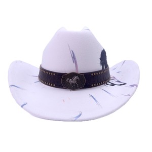 Chapeau de <span class=keywords><strong>cowgirl</strong></span> rose à motif cheval pour <span class=keywords><strong>femme</strong></span>, style western, avec strass et large bord, collection 2026, idéal pour les fêtes costumées. - Product Image 3