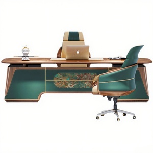 Bureau de direction moderne haut de gamme en bois massif avec armoire de rangement à verrouillage par empreinte digitale en noyer noir d'Amérique du Nord pour bureau de thé - Product Image 4