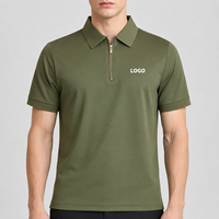 Chemise Polo Homme Imprimée avec Col Fixe, Logo Personnalisé, Tissu Respirant et Extensible dans les 4 Sens, Polo de Golf Anti-transpiration