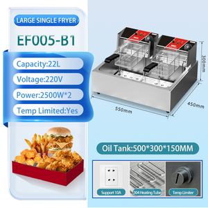 Large Single Tank 2 Baskets Fryer Electric Commercial Industrial Hot <strong>Dog</strong> Potato Chips <strong>Fish</strong> Fried Equipment Restaurant Fryer - Product Image 2