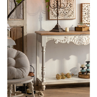 Meuble de salon scandinave de style vintage Table console en bois sculpté Table d'entrée Table de chemin d'entrée