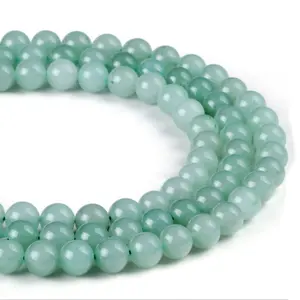 热销天然绿色绿茵石碧玉石珠天然宝石散珠用于DIY珠宝制作批发