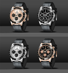 Diseño Pagani de alta calidad 1664, relojes de cuarzo de moda para hombre, relojes impermeables de día <span class=keywords><strong>y</strong></span> semana para hombre, relojes de pulsera de cuarzo con correa de silicona - Product Image 5