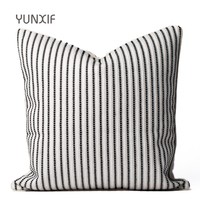 Cojín de cama de lino y algodón a rayas blancas de lujo ligero, portátil y lavable, sala de estar sofá para, modelo de almohada para habitación