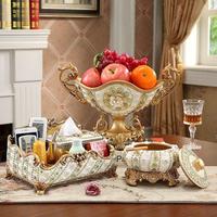 Ornement de luxe en résine époxy lavable à double couche, style européen, sculpté artistiquement, pour fruits secs, figurine multicouche