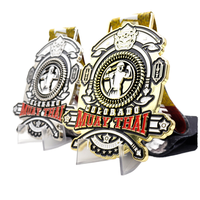 Op maat gemaakte metalen sportmedaille Taekwondo Boksen Awardmedaille met lint en gegraveerd logo, geplateerd voor evenementen
