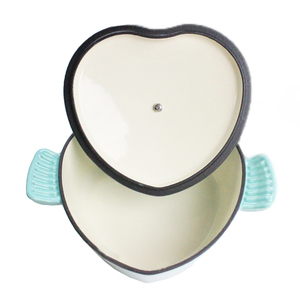 Bright Houseware <span class=keywords><strong>Mini</strong></span> Marmite en Fonte Émaillée pour Usage Domestique, à Double Anse, en Forme de Cœur, type Casserole et Four à la Hollandaise - Product Image 4