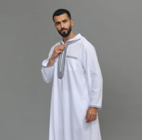 Qamis Arabe Traditionnel pour Homme, Robe Qatari Dishdasha à Col Montant et Poignets Boutonnés, Manches Longues, Vente en Gros, Qualité Supérieure