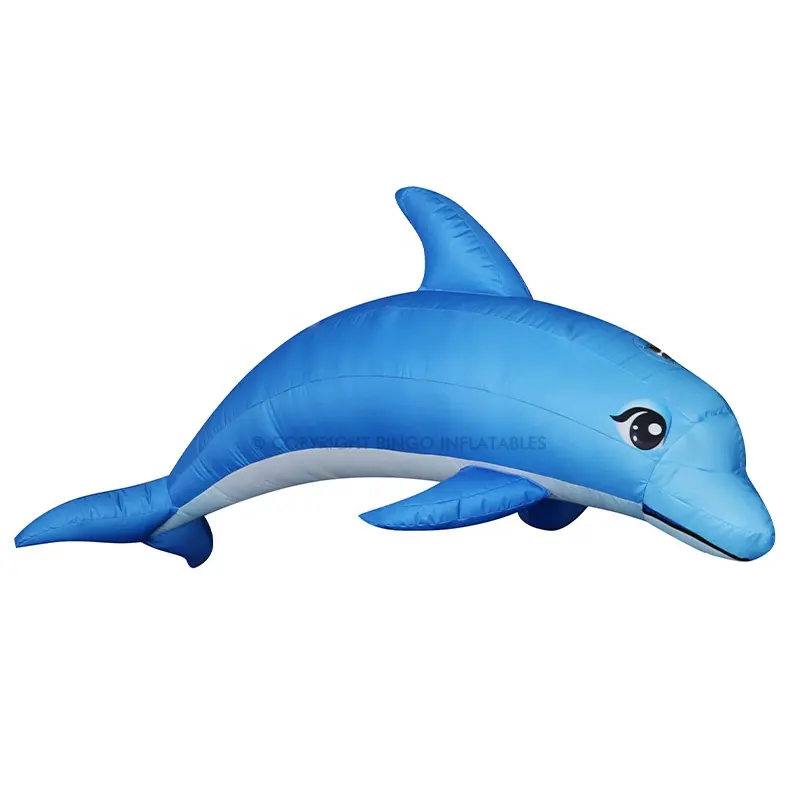 Nice Design 2x0.76x1.3mH Pendurado Inflável LED Dolphin Modelo Oceano Animal Brinquedos Inflatables Blow Up Dolphin Balão