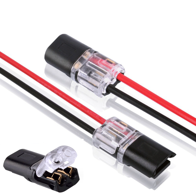 2 Pin 2 Way Universal Compact Wire Terminals No Wire-Stripping Required Pluggable double wire plug in connector