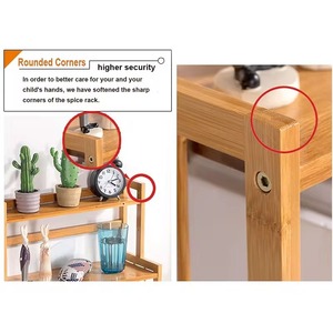 Bamboo Multi Layer Storage <b>Rack</b> For <b>Kitchen</b> Condiments Spice Organizer With Knife Holder Countertop Shelf Standing Type - Product Image 3