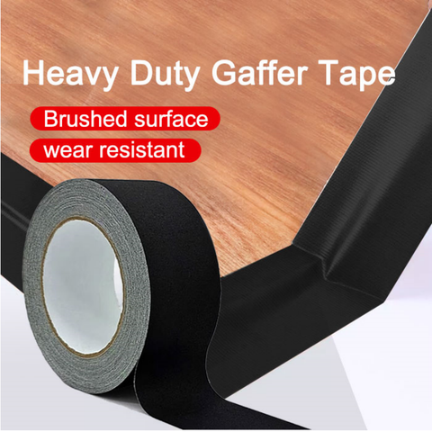 Single-Sided Black Acrylic Adhesive Matte Gaffer Tape Hot Melt Polyester Waterproof Duct Cloth Tape Warning Heavy Duty 170mic