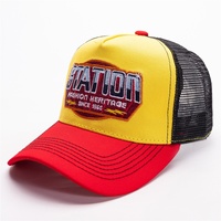 Casquette de baseball personnalisée en gros avec lettres brodées en 3D, dos en maille, blocs de couleur, 5 panneaux, snapback unisexe pour hommes et femmes, Gorra De Beisbol OEM
