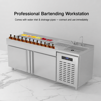 Station de bar électrique en acier inoxydable Mingyang, comptoir de bar commercial, station de travail pour café et cocktails