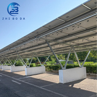 Structure de stationnement solaire au sol en acier revêtu de Zn-Al-Mg, prix d'usine, solide