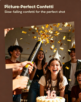 Canon à Confettis Noir et Or pour la Promotion 2026 – Idéal pour Fêtes, Anniversaires, Mariages – Canon à Confettis de 30 cm
