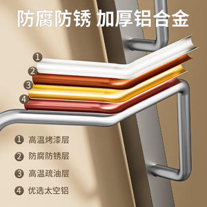 Soporte para tapas de ollas con ventosa, estante de drenaje metálico montado en la pared con ganchos para almacenamiento en la cocina, organizador colgante de diseño cuadrado - Product Image 3