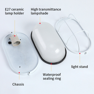 Ngoài trời dẫn vách ngăn tường Nhôm E27 đèn vách ngăn dẫn ánh sáng không thấm nước lưới vách ngăn hình bầu dục dẫn ánh sáng ngoài trời tường ánh sáng - Product Image 4